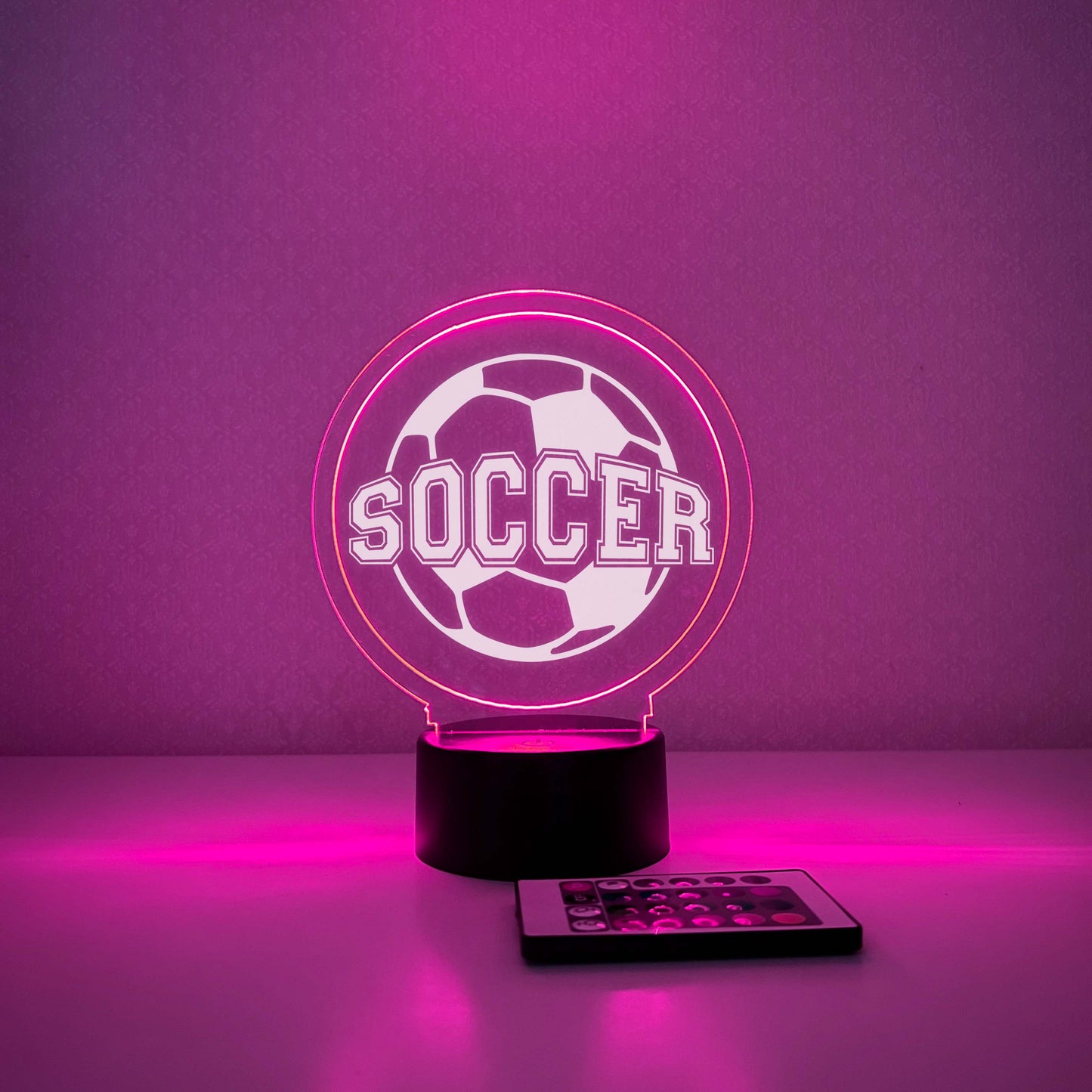 Soccer 3D Night Light, 16 Colors, Gift for Soccer Player, Desk Lamp, Sports Bedroom, Soccer LED Light