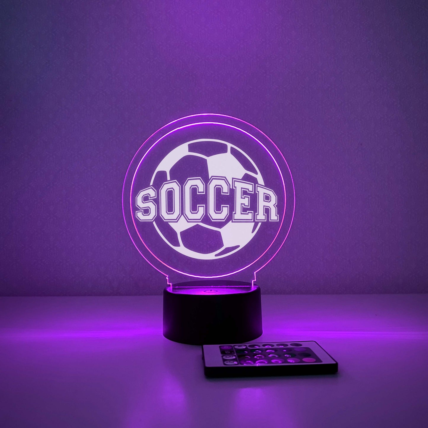 Soccer 3D Night Light, 16 Colors, Gift for Soccer Player, Desk Lamp, Sports Bedroom, Soccer LED Light