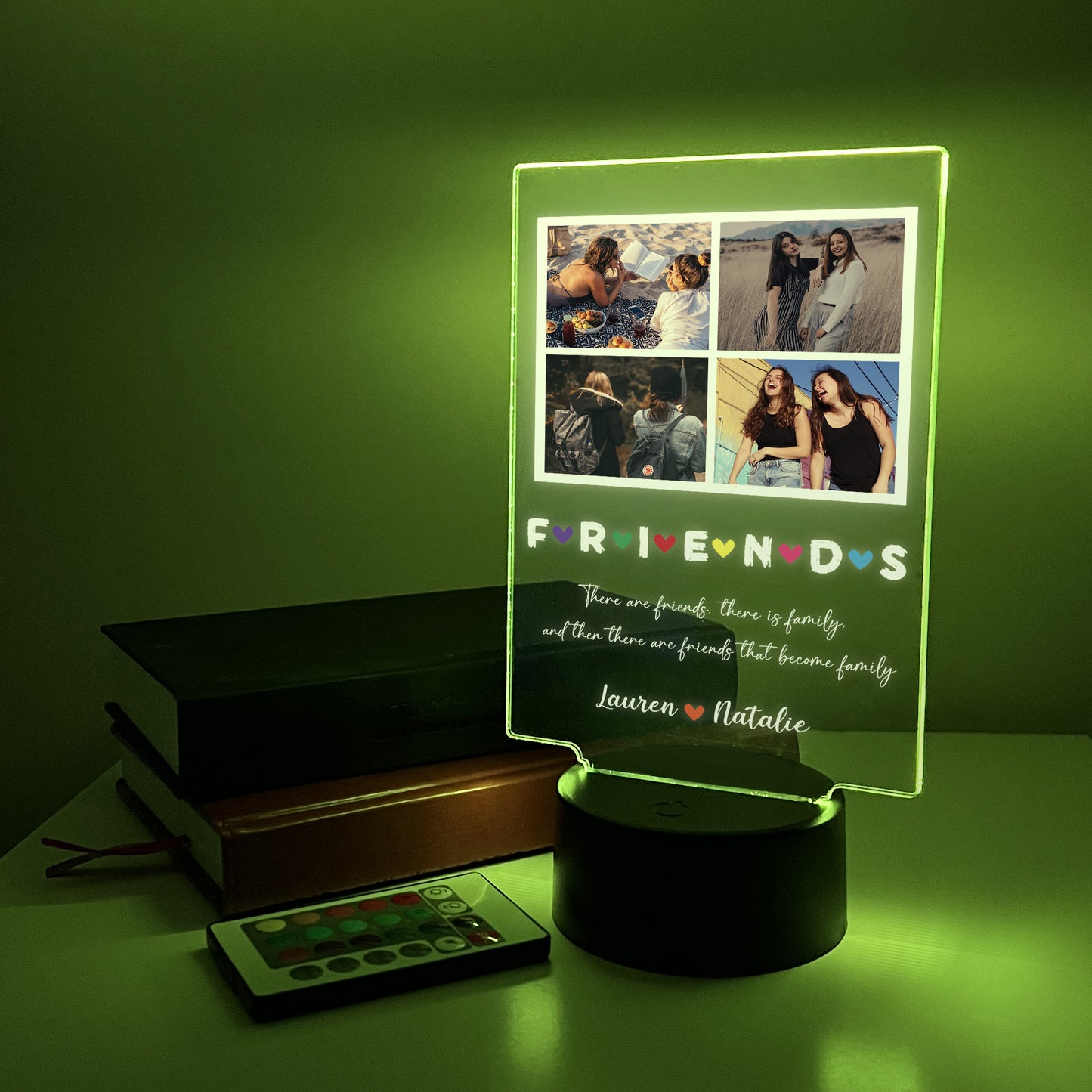 Custom Photo Picture Personalized LED Night Light, 16 colors,  Best Friends,  Besties Photo Gifts, Photo Gifts, Family,  Birthday Gift for Friend