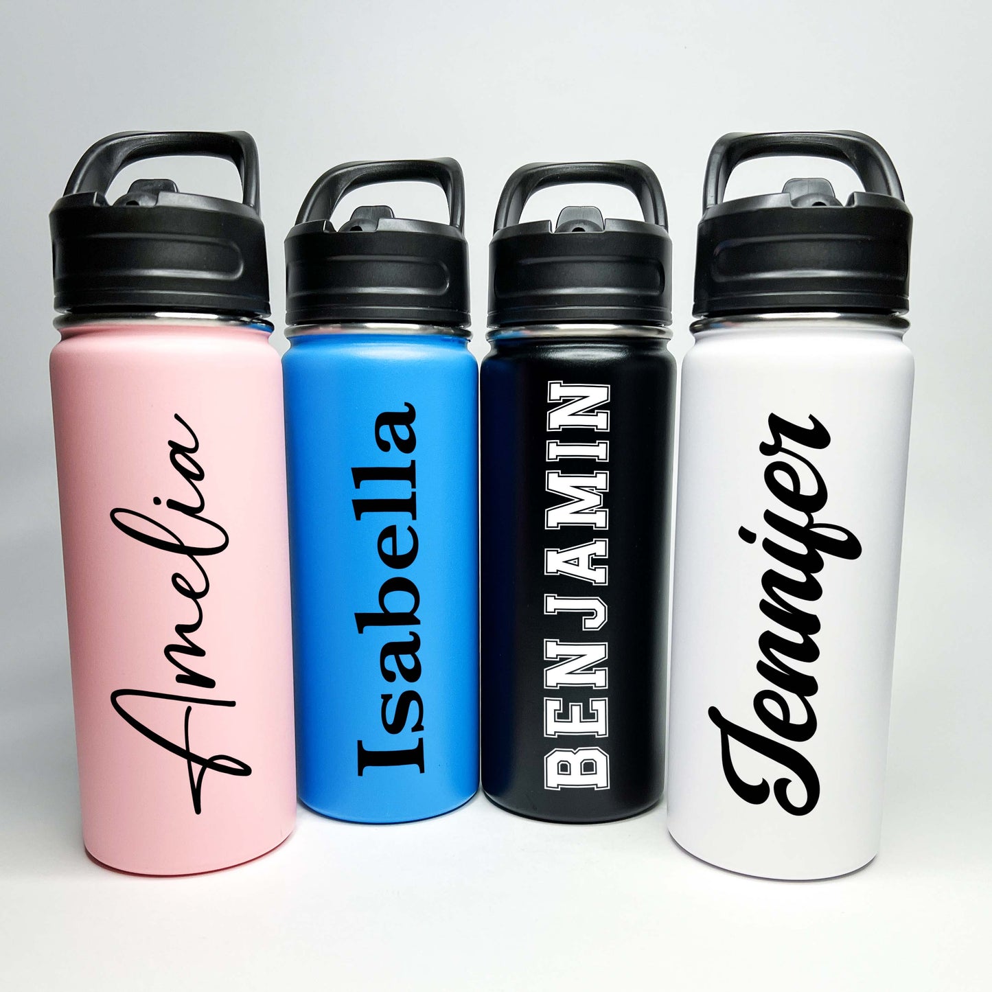 Sports Water Bottle 18/32 oz Stainless Steel Insulated Flasks Personalized Water Bottle, Custom Water Bottle, Name Bottle, Keeps Cold 24 Hrs