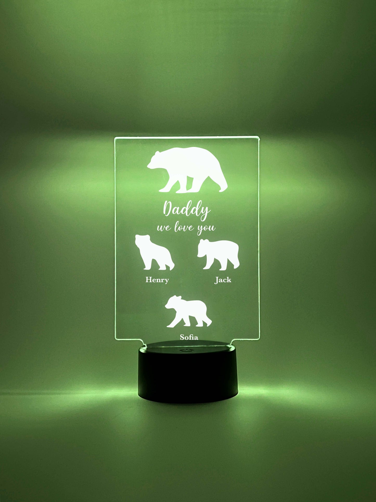 Family Bears LED Night Light Up Table Lamp, 16 Colors, Gift for Parents & Grandparents, Family Keepsake Gift, Family Christmas Gifts