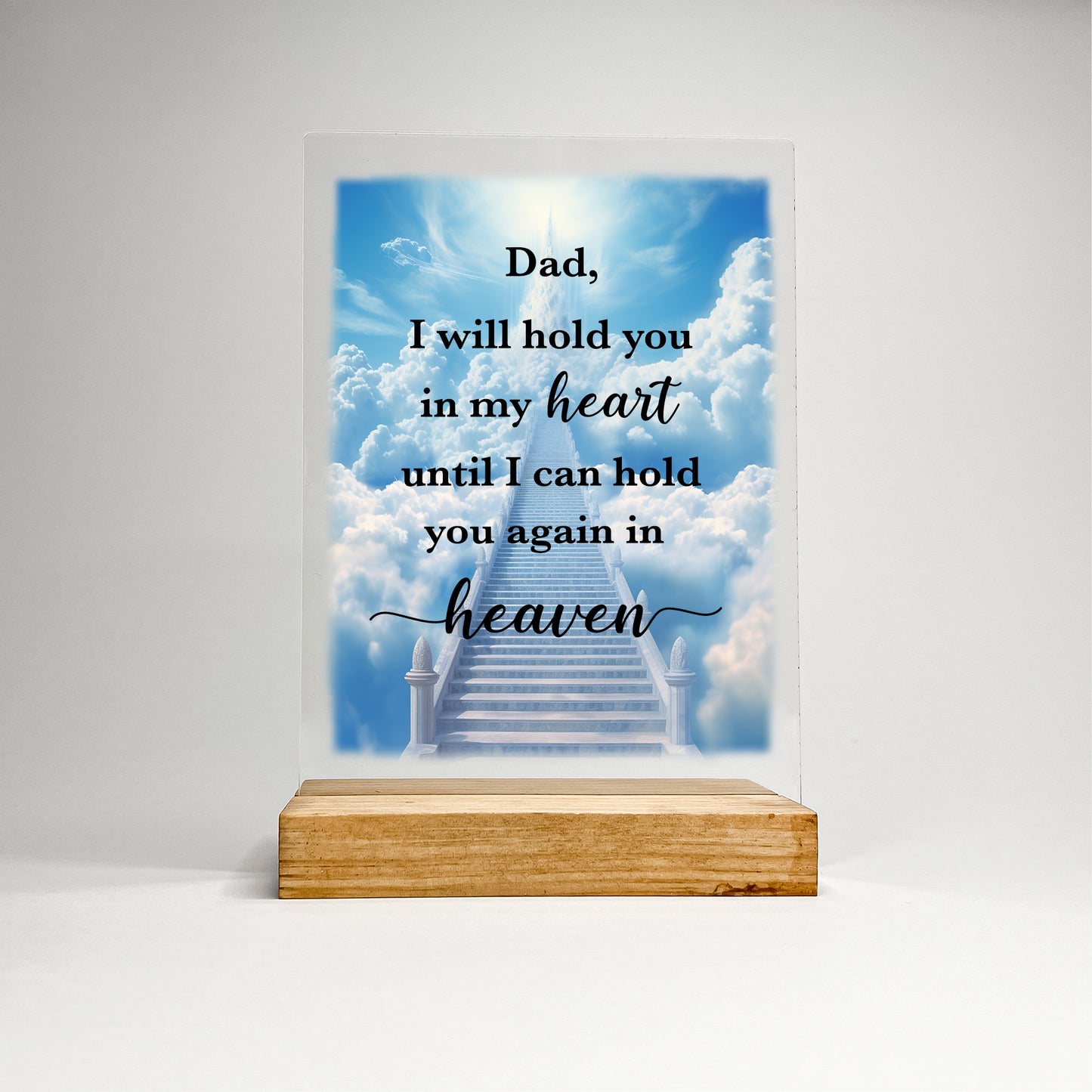 Custom Personalized LED Wood Stand Room Picture Frame Table Lamp, In Loving Memory, Condolence Remembrance Loss Sympathy Memorial Gift