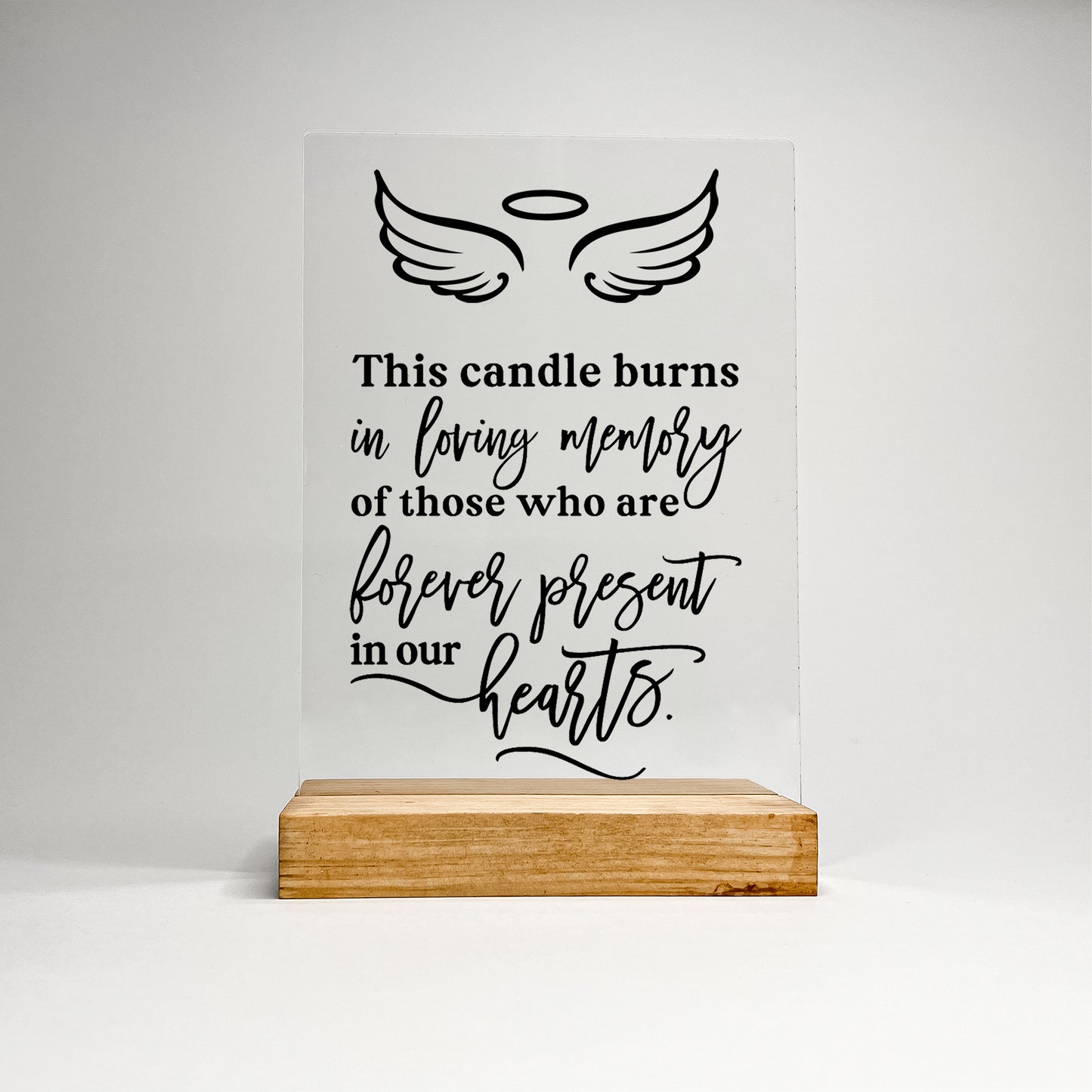 In memory Wood Stand Plaque In Loving Memory RIP Forever Present in Our Hearts Condolence Remembrance Loss Sympathy Memorial Gift