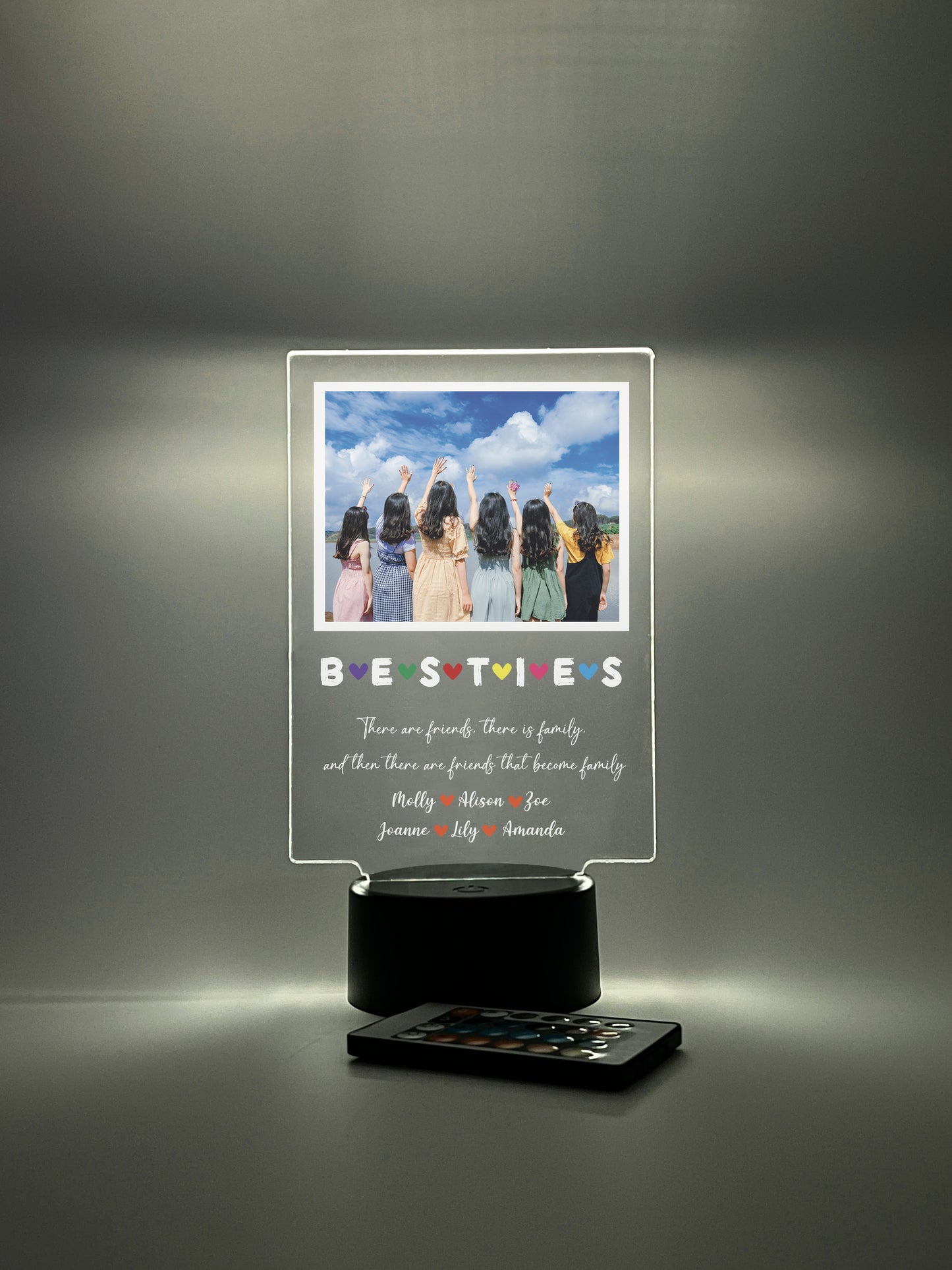 Custom Photo Picture Personalized LED Night Light, 16 colors,  Best Friends,  Besties Photo Gifts, Photo Gifts, Family,  Birthday Gift for Friend