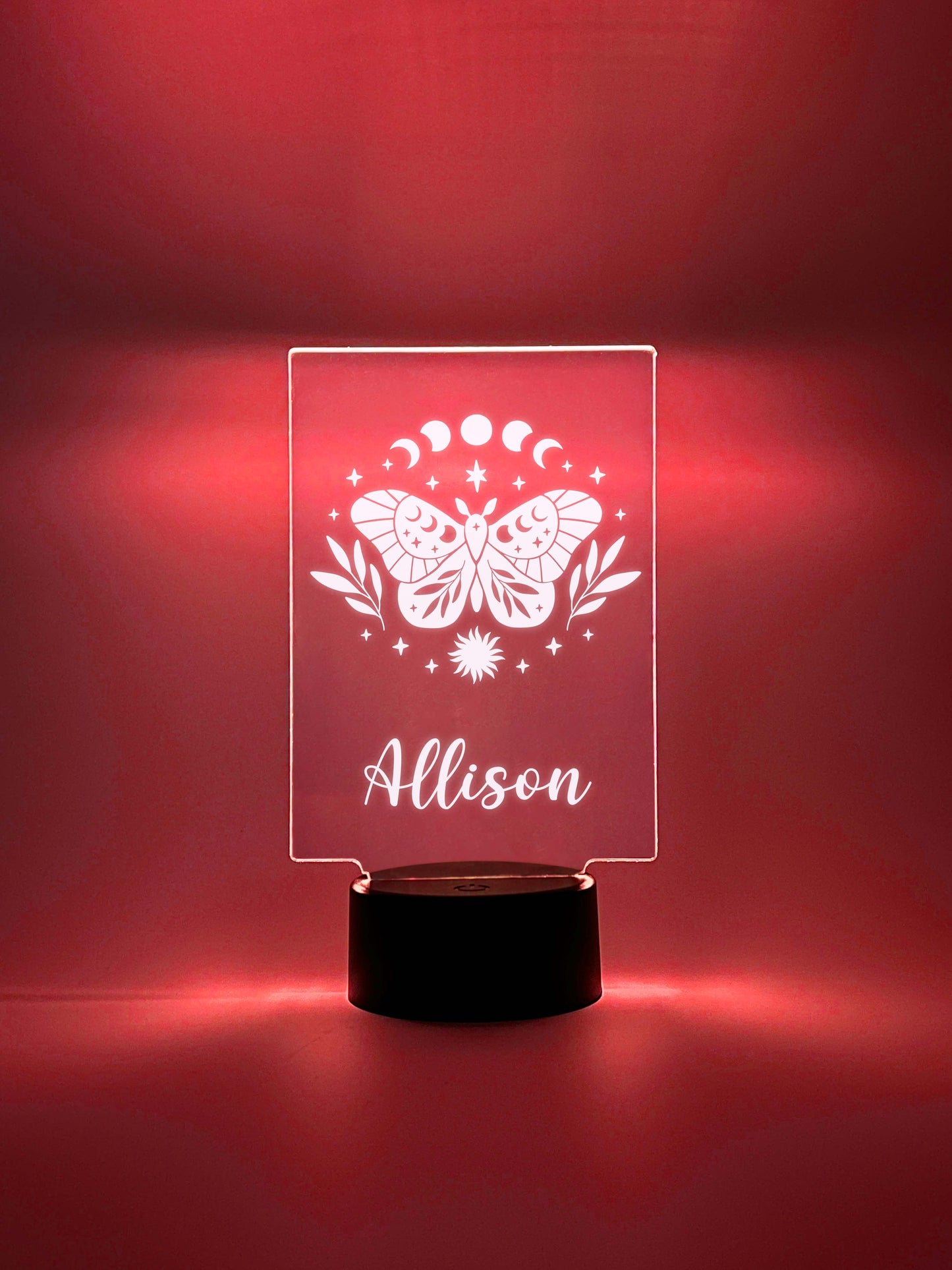 Custom Moon Moth Design Night Light Up Table LED Lamp