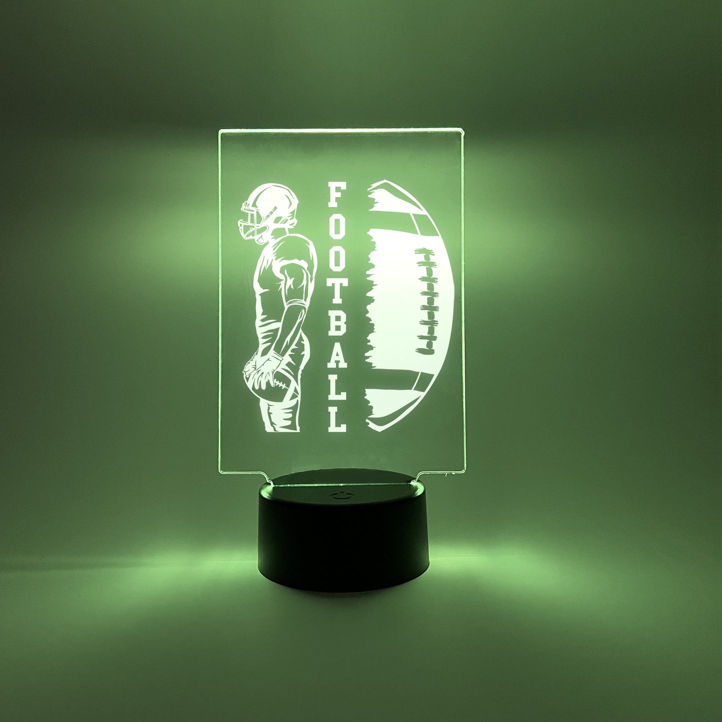 Football Player Personalized LED Night Light Lamp - Custom Gift for Fans, Sports Bedroom, Game Room Decor, Party Enhancer, Remote Included)