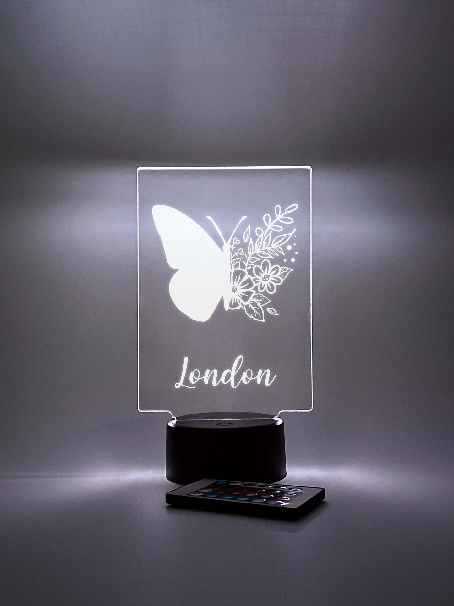 Custom Butterfly Flower Design Night Light Up Table LED Lamp
