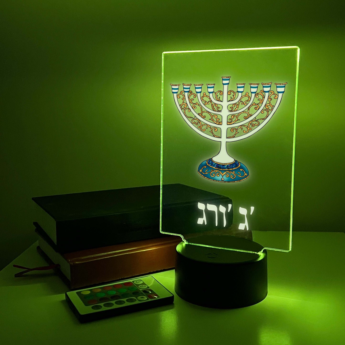 Custom Menorah Judaica Home Design Night Light Up Table LED Lamp