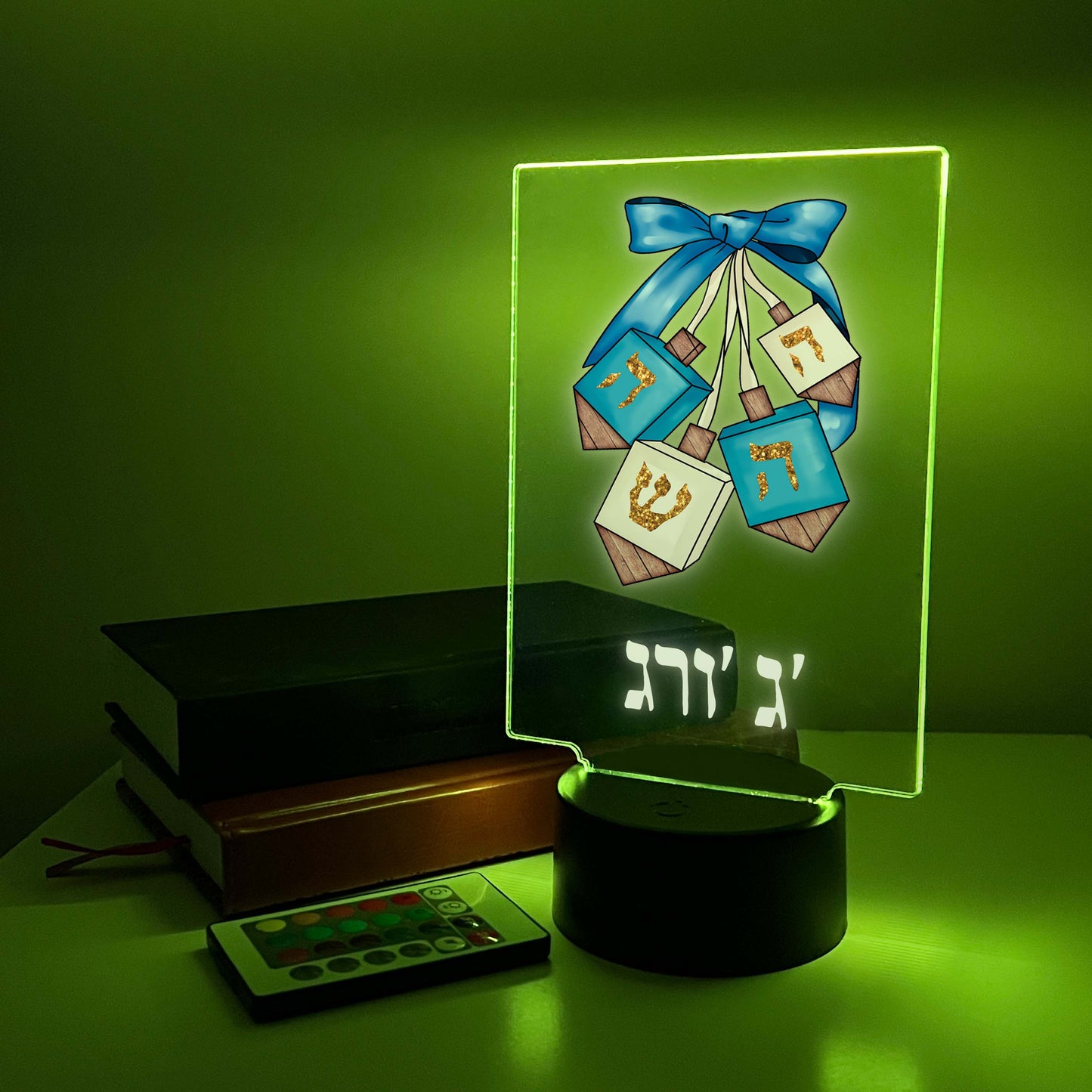 Custom Dreidel Judaica Home Design Night Light Up Table LED Lamp
