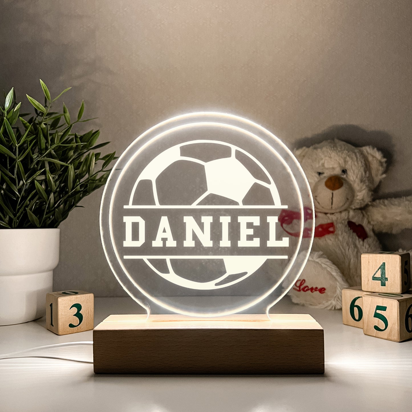 Soccer 3D Night Light. Gift for Soccer Player, Personalized Gift, Desk Lamp, Sports Bedroom, Soccer LED Light