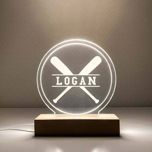 Baseball 3D Night Light. Gift for Baseball Player, Personalized Gift, Desk Lamp, Sports Bedroom, Baseball LED Light
