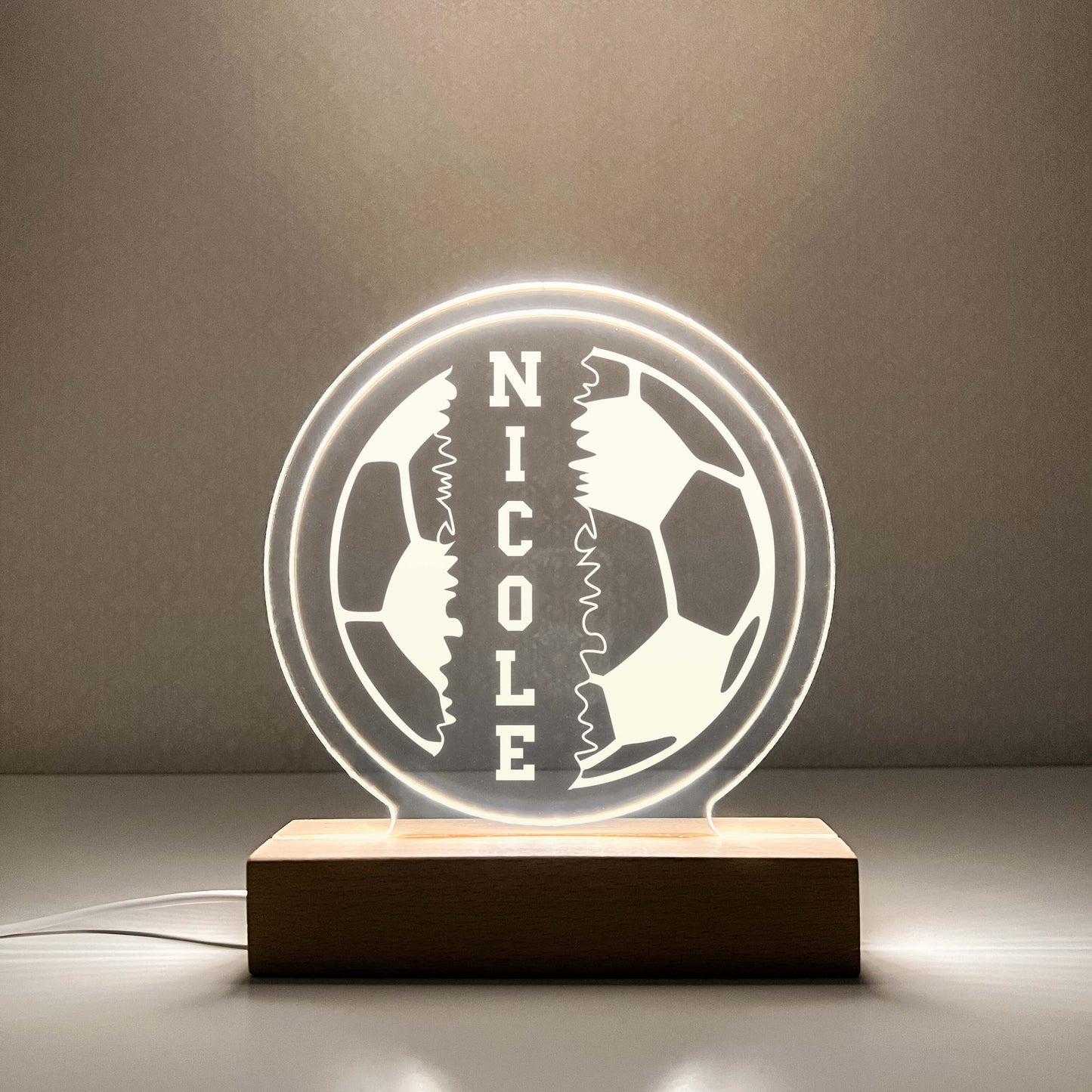 Soccer 3D Night Light. Gift for Soccer Player, Personalized Gift, Desk Lamp, Sports Bedroom, Soccer LED Light