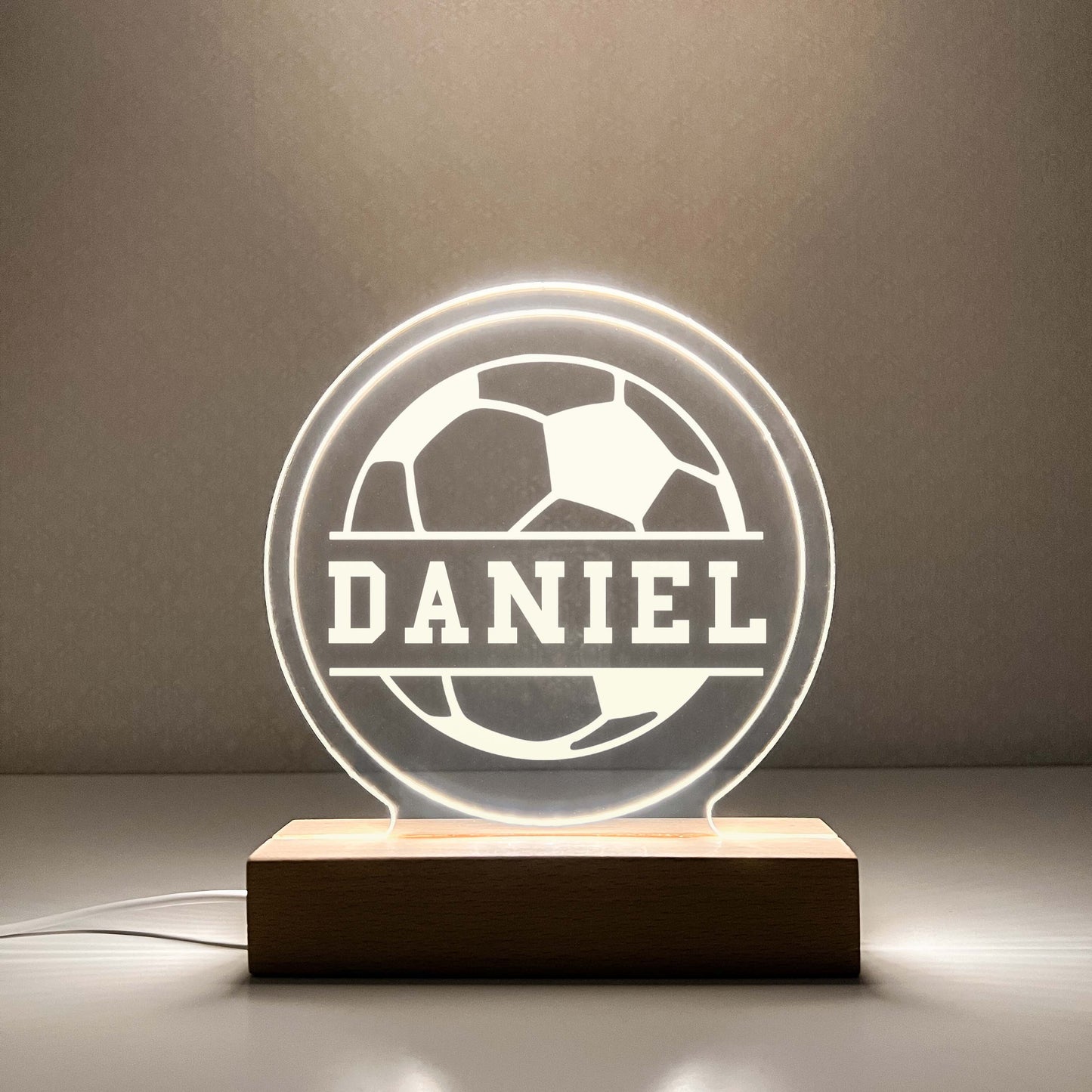 Soccer 3D Night Light. Gift for Soccer Player, Personalized Gift, Desk Lamp, Sports Bedroom, Soccer LED Light