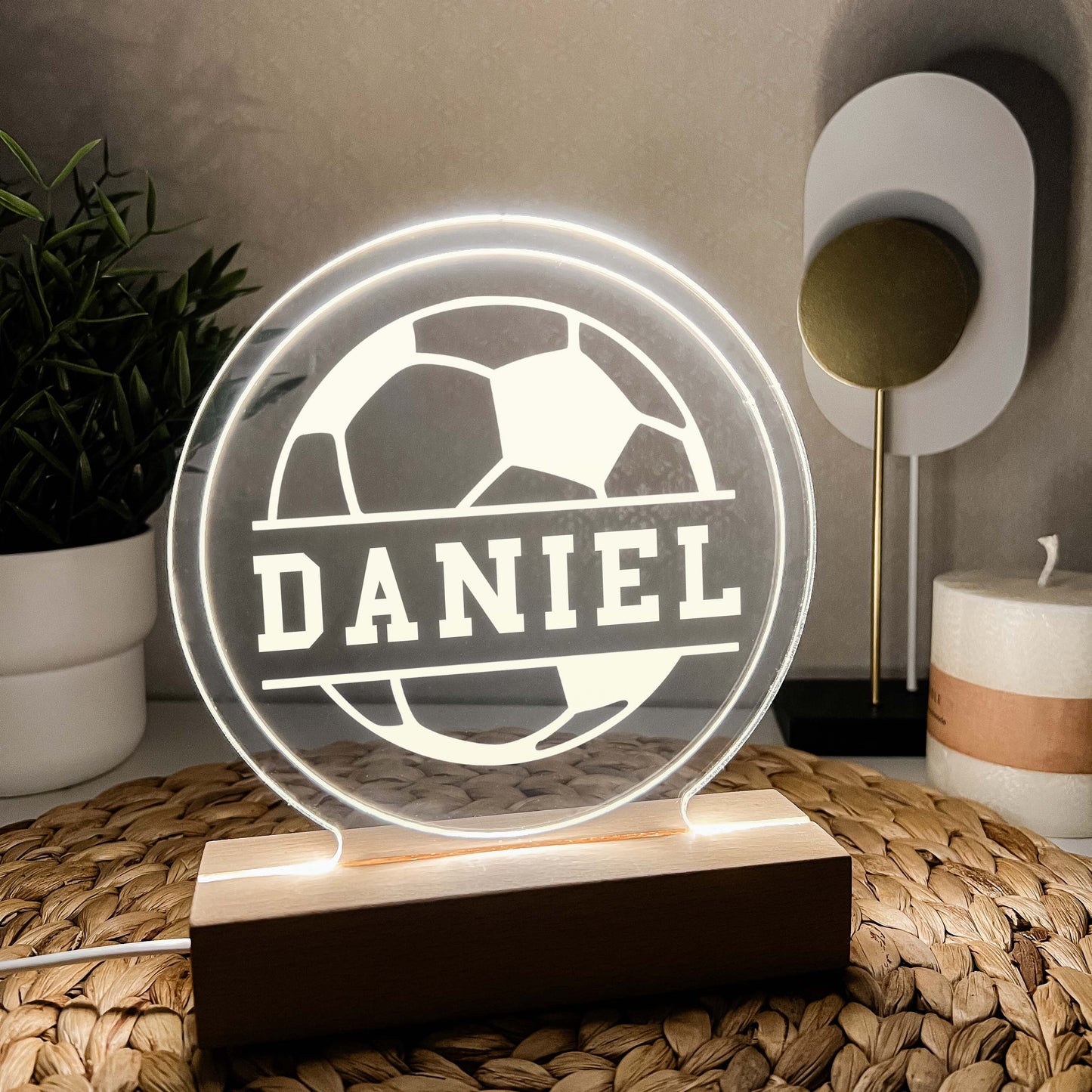 Soccer 3D Night Light. Gift for Soccer Player, Personalized Gift, Desk Lamp, Sports Bedroom, Soccer LED Light