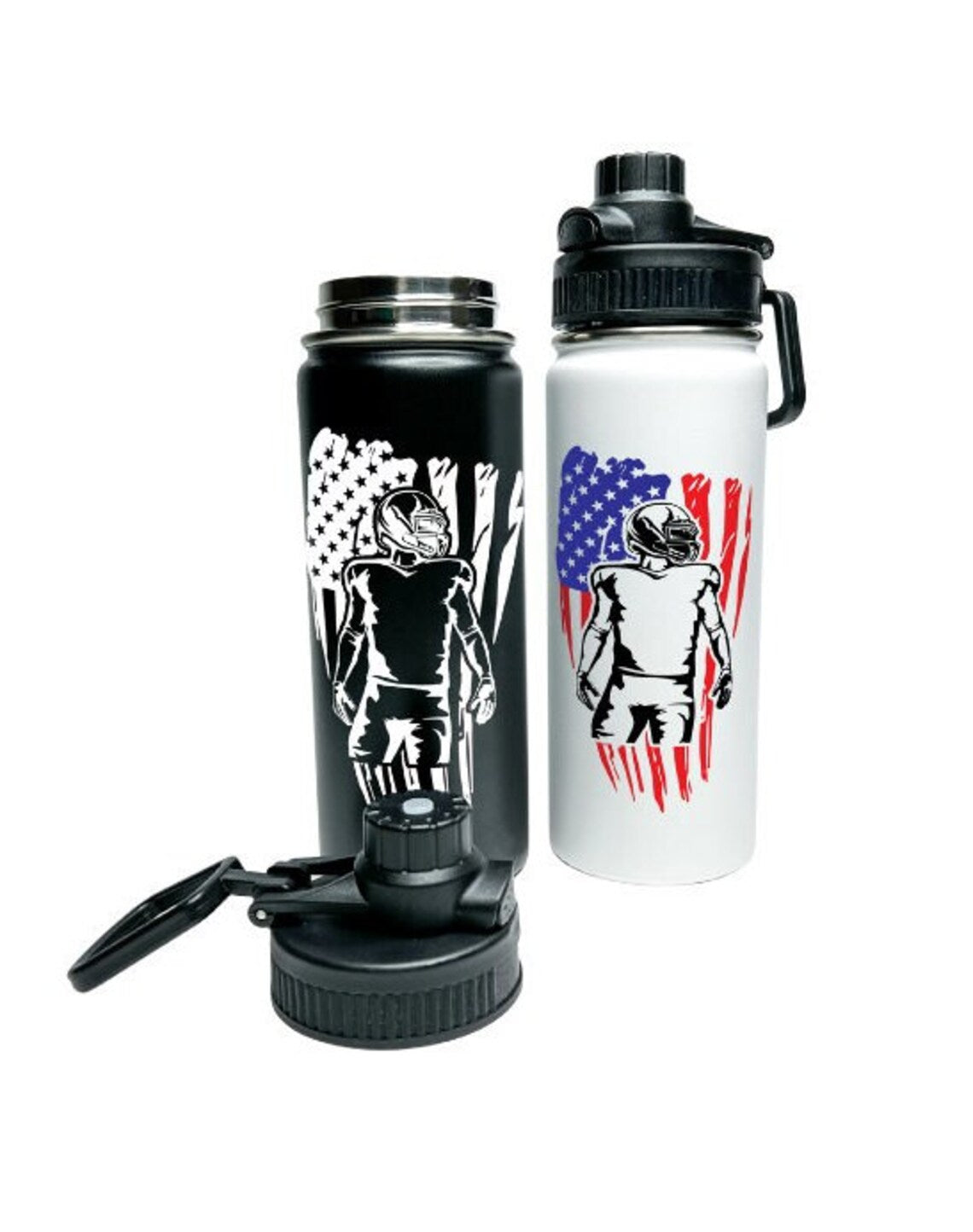 American Football Water Bottle 18/32 oz Stainless Steel Insulated Flasks