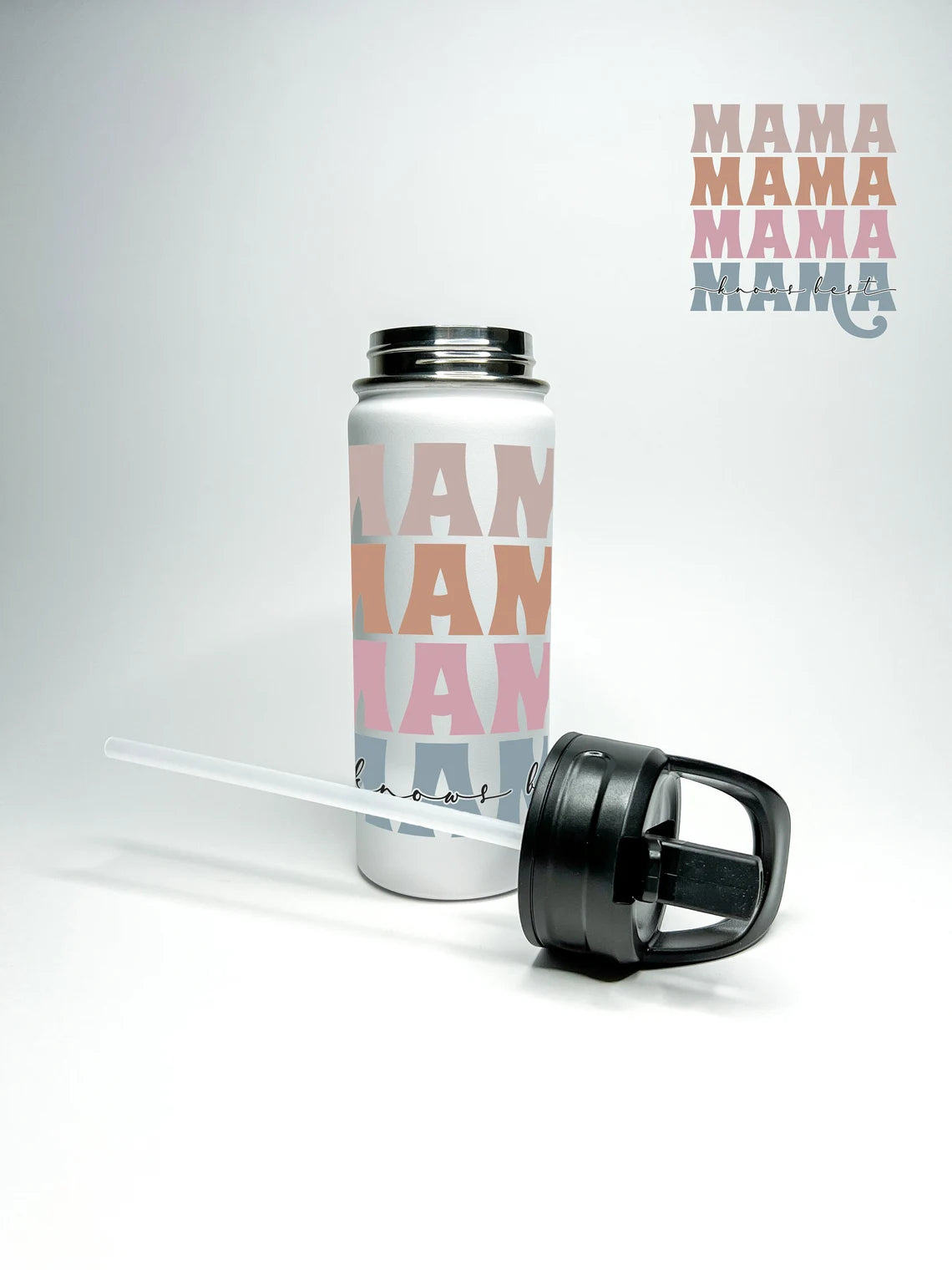 Mama Knows Best Water Bottle 18/32 oz Stainless Steel Insulated Flasks