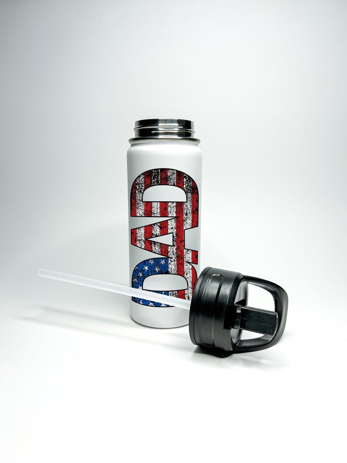 American Flag DAD Sports Water Bottle 18/32 oz Stainless Steel Insulated Flasks