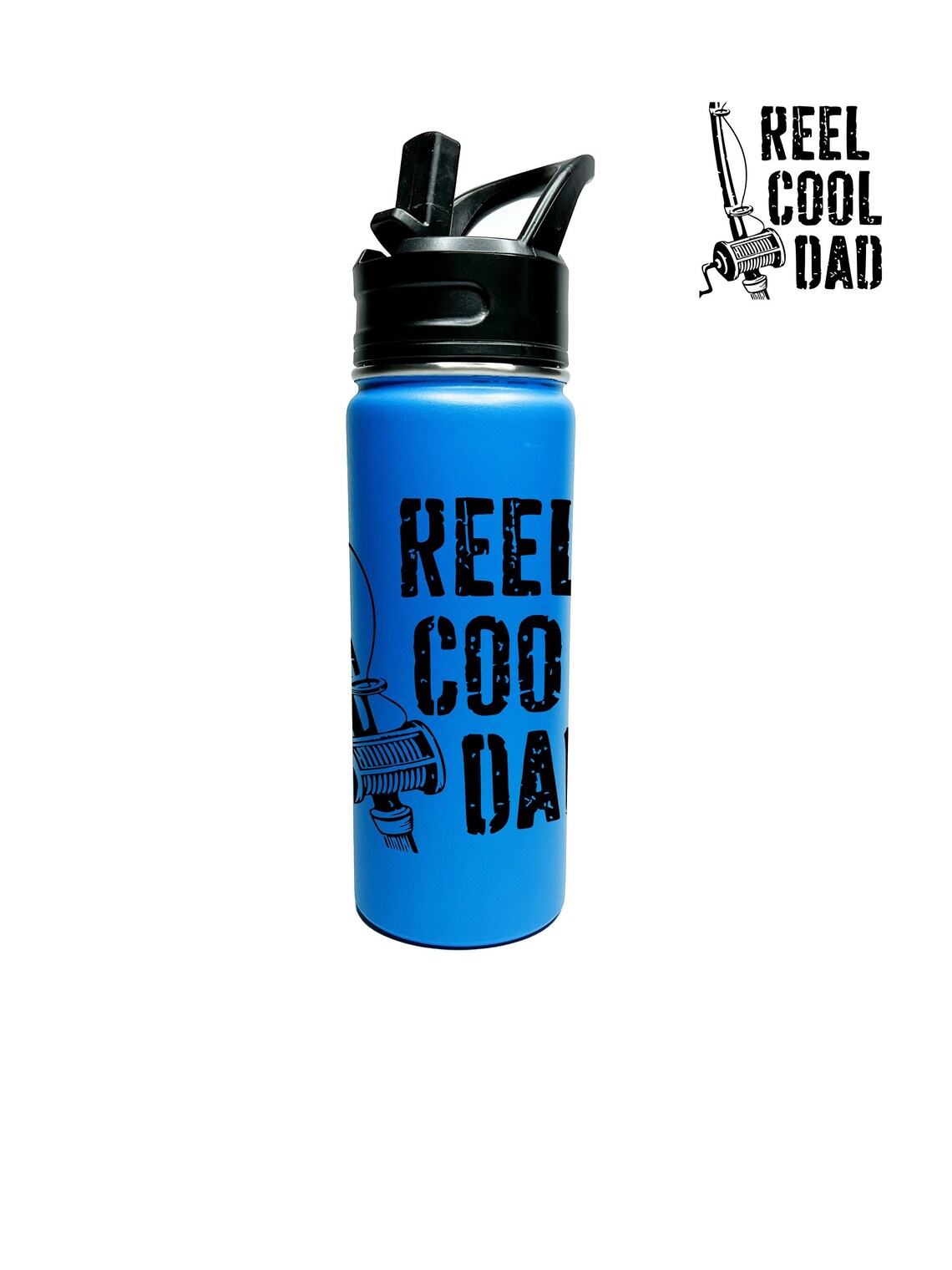 Reel Cool Dad Fishing Sports Water Bottle 18/32 oz Stainless Steel Insulated Flasks