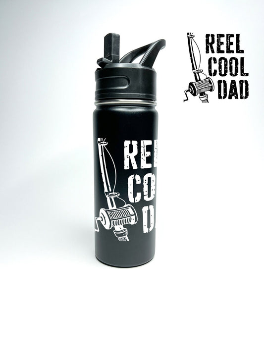 Reel Cool Dad Fishing Sports Water Bottle 18/32 oz Stainless Steel Insulated Flasks