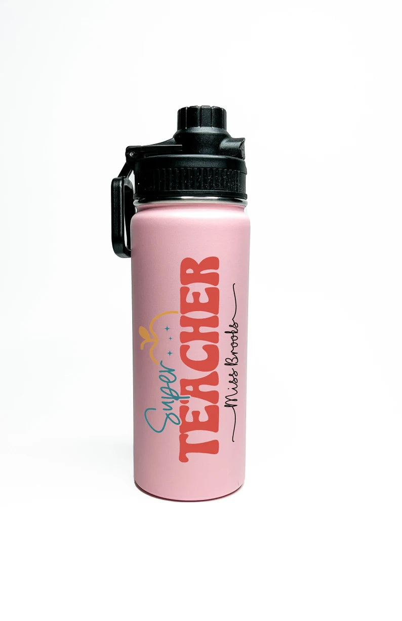 Super Teacher Print Water Bottle 18/32 oz Stainless Steel Insulated Flasks