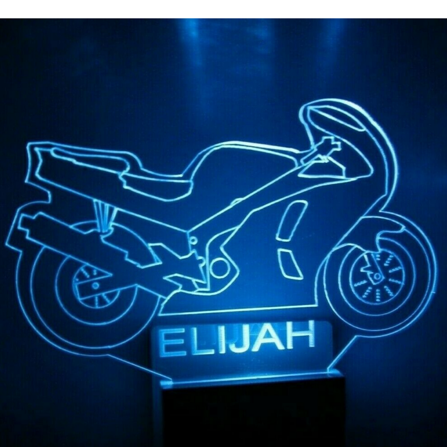 Motorcycle Night Light Multi Color Personalized LED Wall Plug-in, Cool-Touch Smart Dusk to Dawn Sensor Children's Bedroom Hallway Super Cool