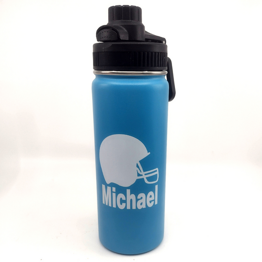 Personalized Football Helmet Insulated Water Bottle with Straw Lid & Handle 32 oz