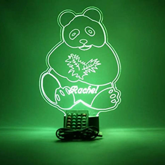 Panda Bear, LED Tabletop Night Light Up Lamp, 16 Color options with Remote