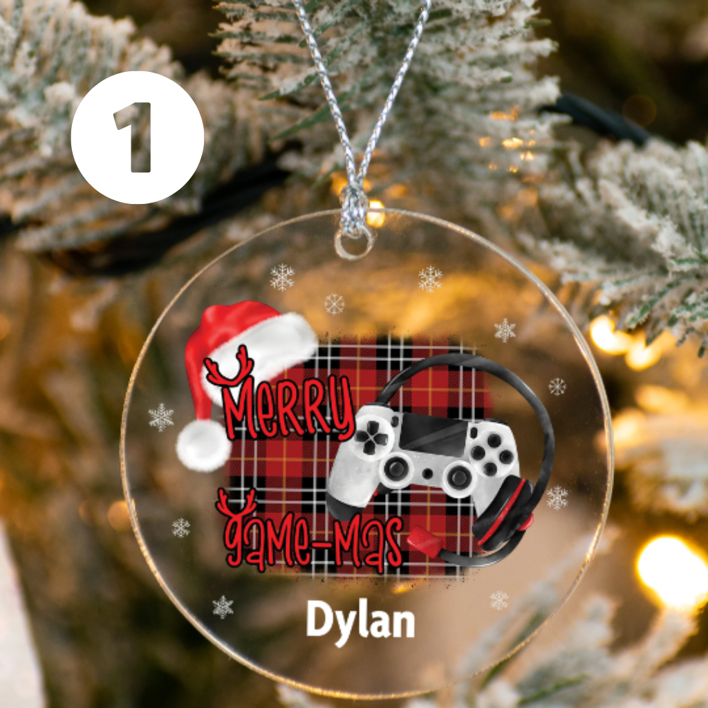 Gamer Controller Ornament with Personalized Engraved Name