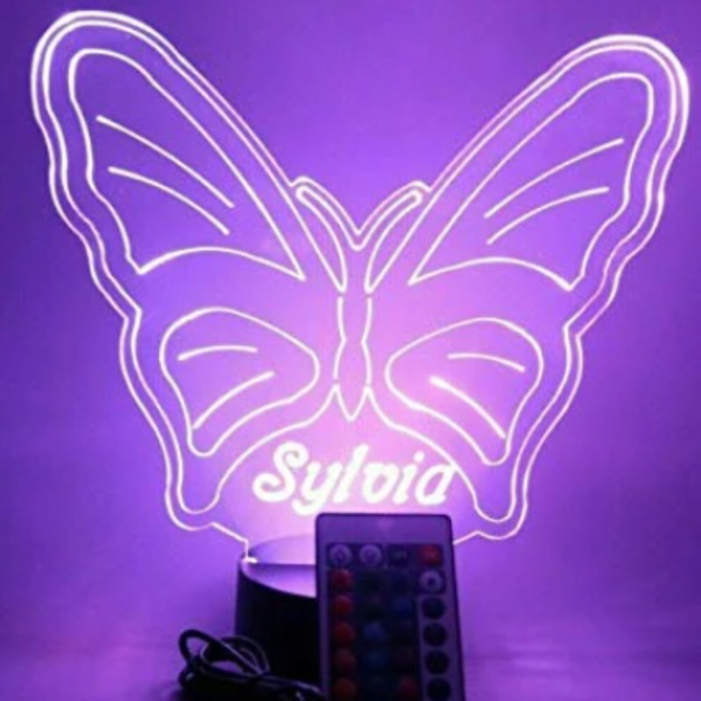 Butterfly LED Tabletop Night Light Up Lamp, 16 Color options with Remote