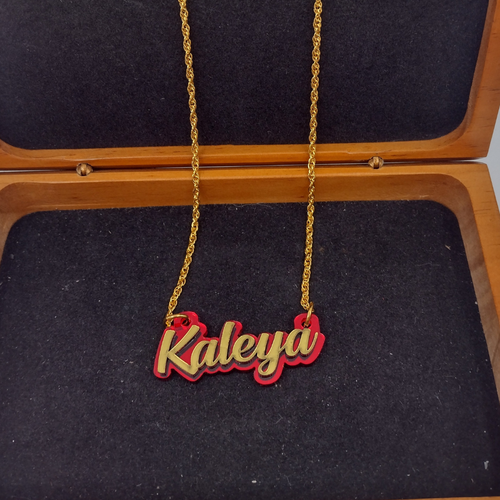 Custom Name and Background Necklace