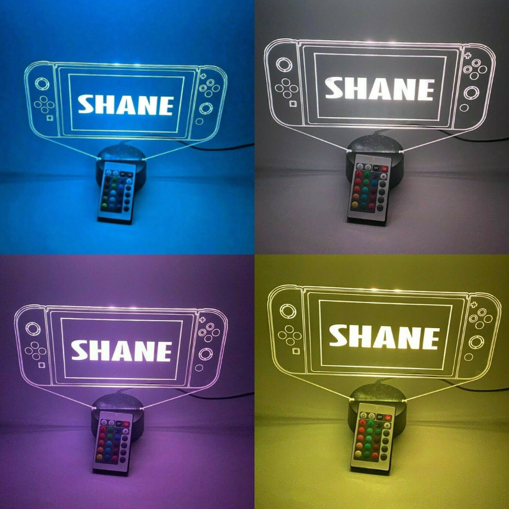 Video Game Console Switch LED Tabletop Night Light Up Lamp, 16 Color options with Remote