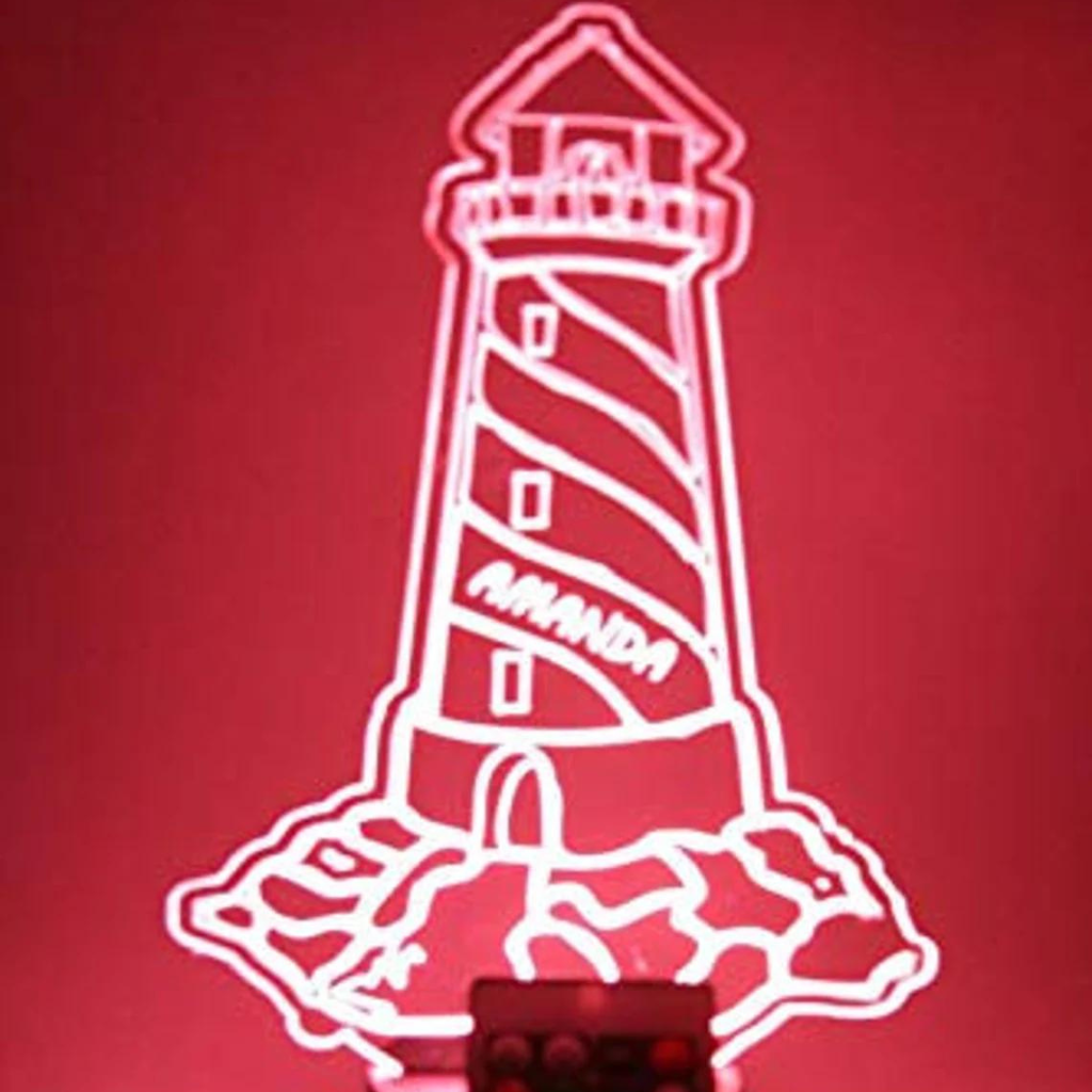 Lighthouse LED Tabletop Night Light Up Lamp, 16 Color options with Remote