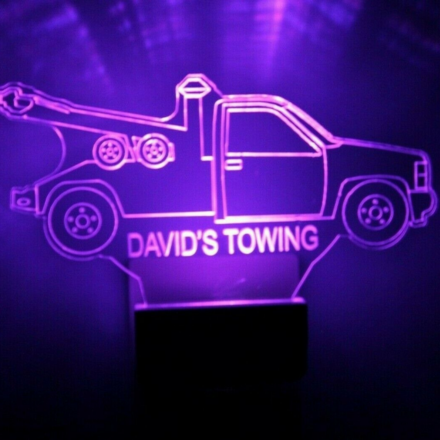Tow Truck Wrecker Night Light Multi Color Personalized LED Wall Plug-in Cool-Touch Smart Dusk to Dawn Sensor