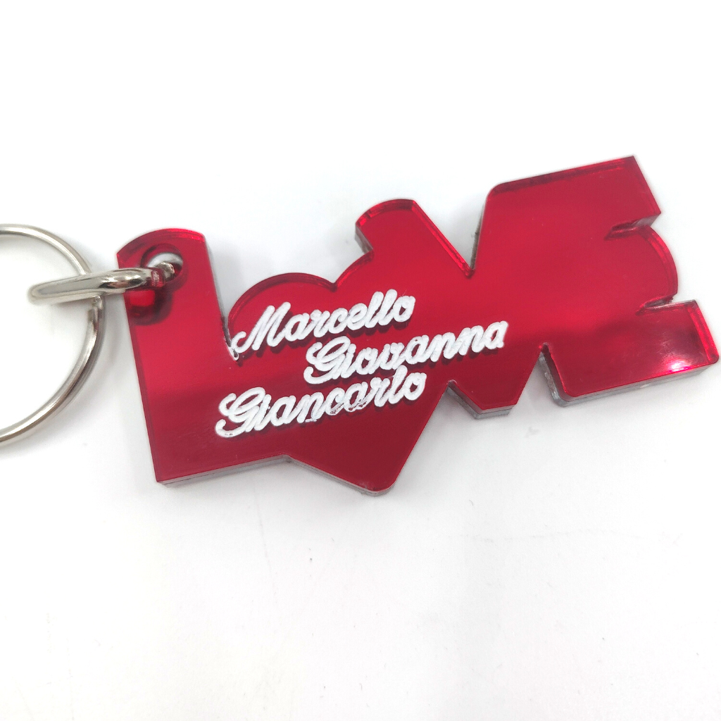 Custom LOVE Keychain, Personalized Name or Saying and Background Color