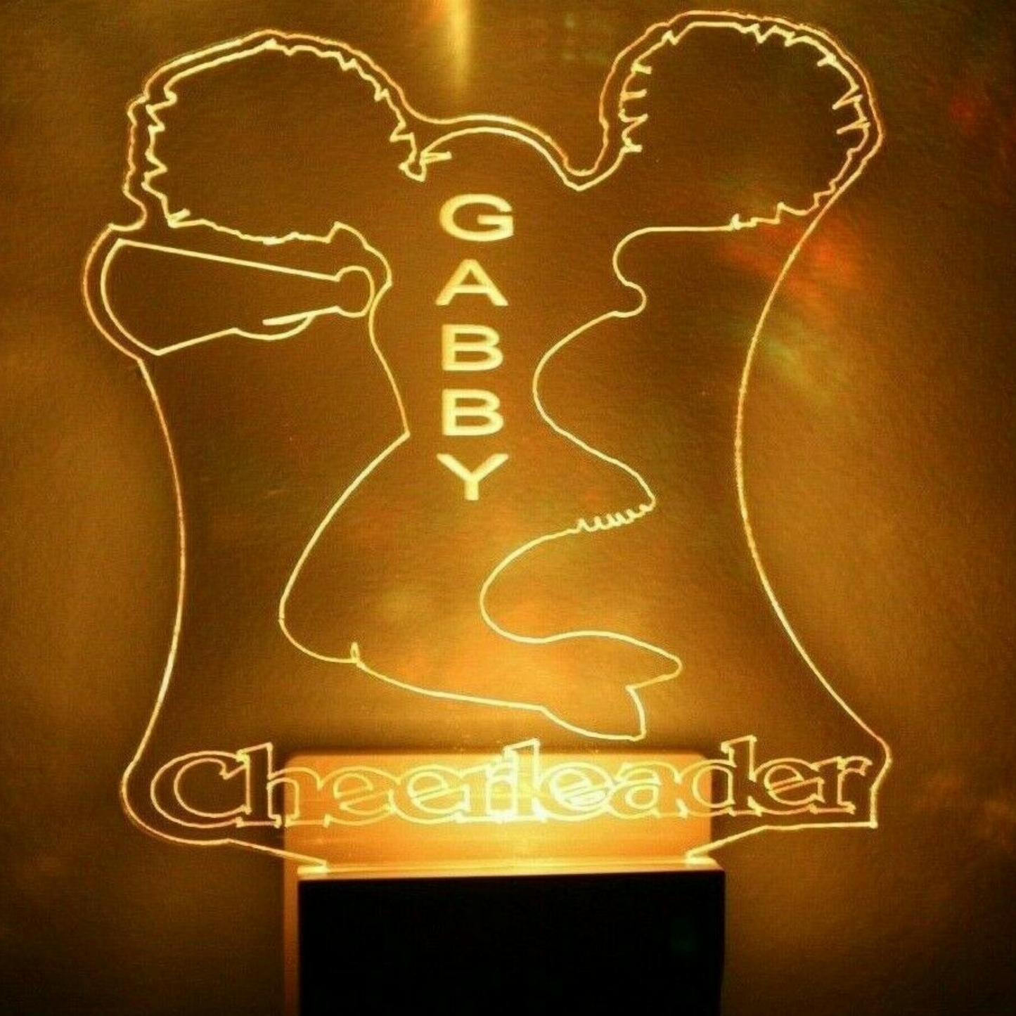 Cheerleader Night Light Multi Color Personalized LED Wall Plug-in Cool-Touch Smart Dusk to Dawn Sensor