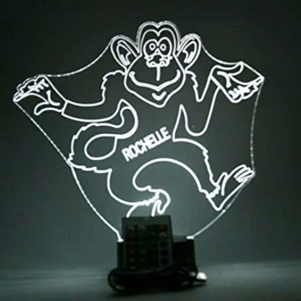Cute Dancing Monkey LED Tabletop Night Light Up Lamp, 16 Color options with Remote