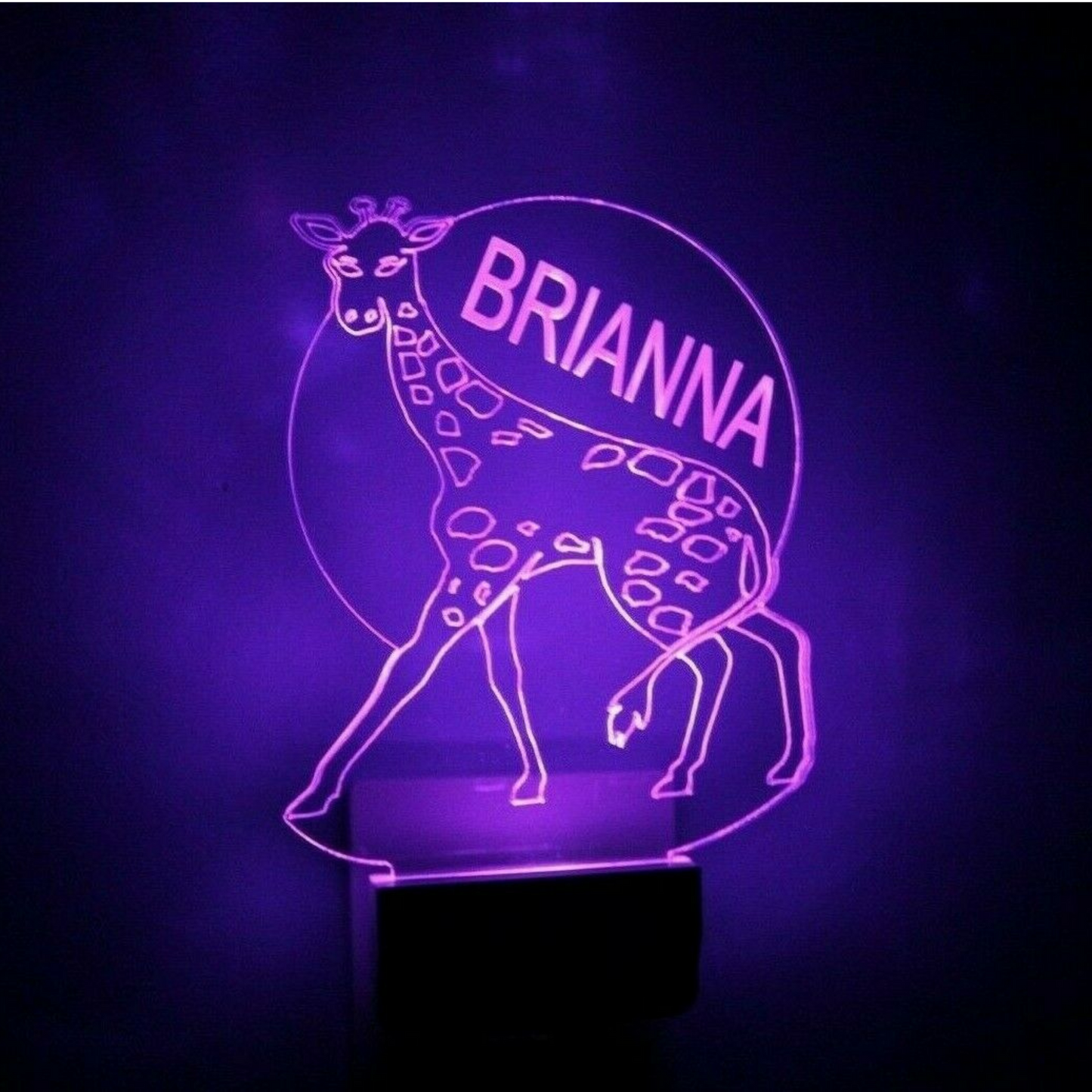 Giraffe Night Light Multi Color Personalized LED Wall Plug-in Cool-Touch Smart Dusk to Dawn Sensor