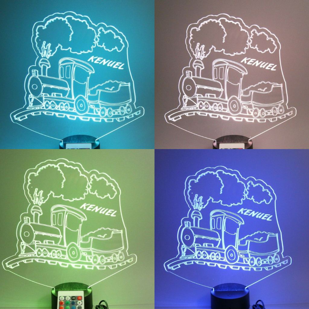Train LED Tabletop Night Light Up Lamp, 16 Color options with Remote
