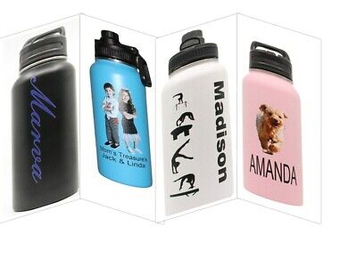 Personalized Insulated Sport Hydro Water Bottle Wide Mouth 32oz Photo & Engraved