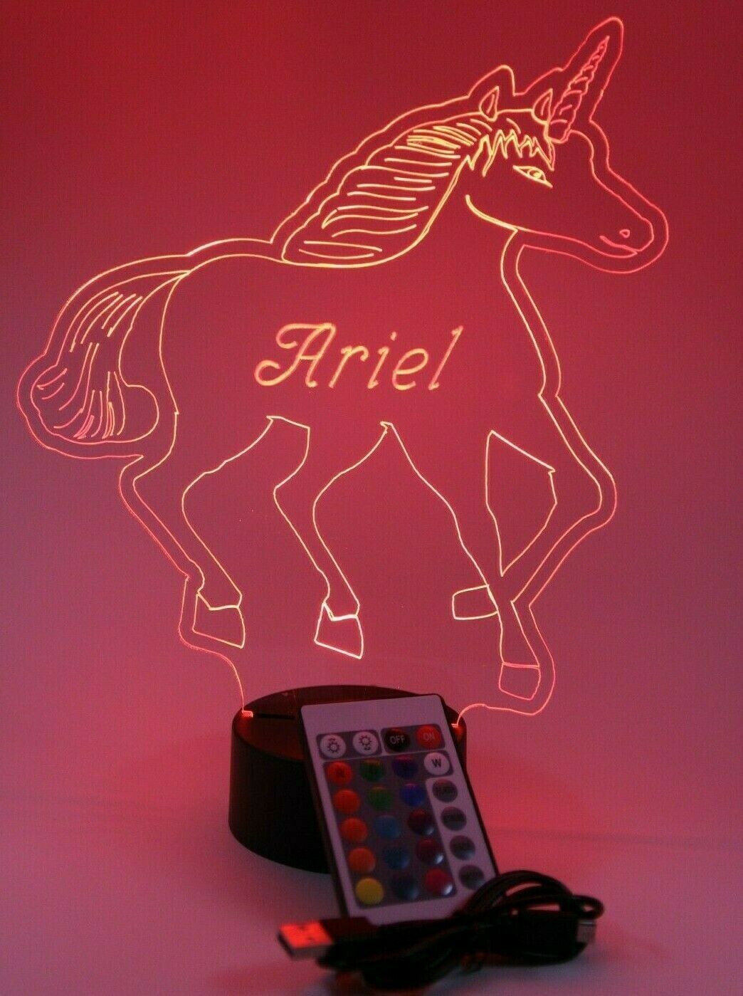Unicorn LED Tabletop Nightlight Up Lamp, 16 Color Changing Options with Remote