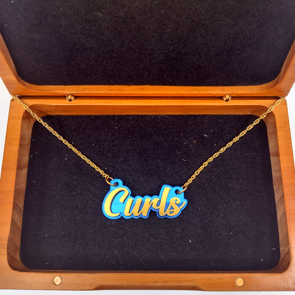 Custom Name and Background Necklace