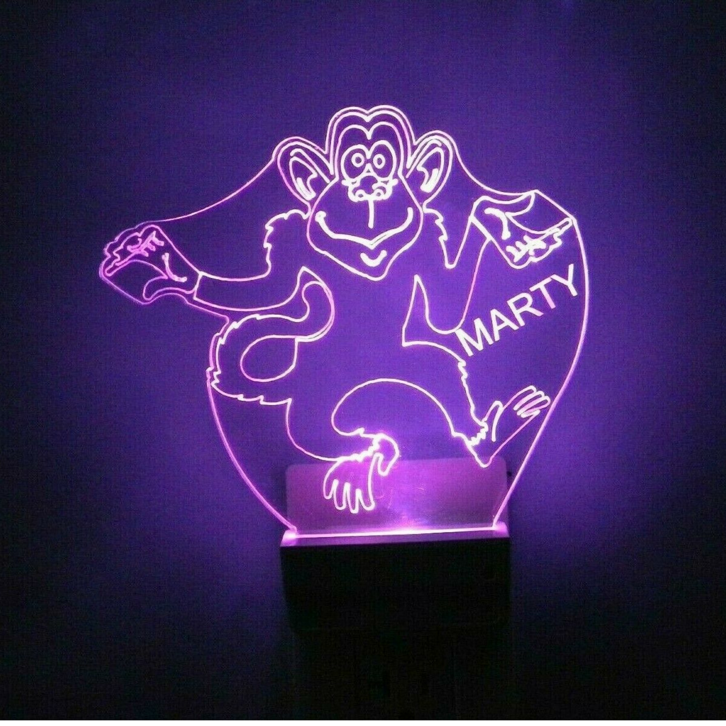 Monkey Night Light Multi Color Personalized LED Wall Plug-in Cool-Touch Smart Dusk to Dawn Sensor Kids Children's Bedroom Hallway Super Cool