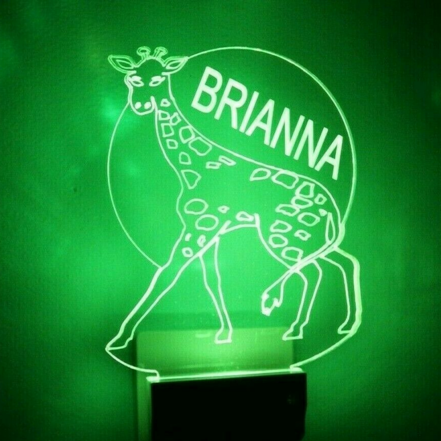 Giraffe Night Light Multi Color Personalized LED Wall Plug-in Cool-Touch Smart Dusk to Dawn Sensor