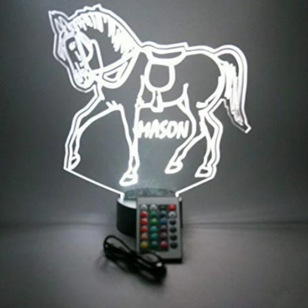 Stallion Horse LED Tabletop Night Light Up Lamp, 16 Color options with Remote