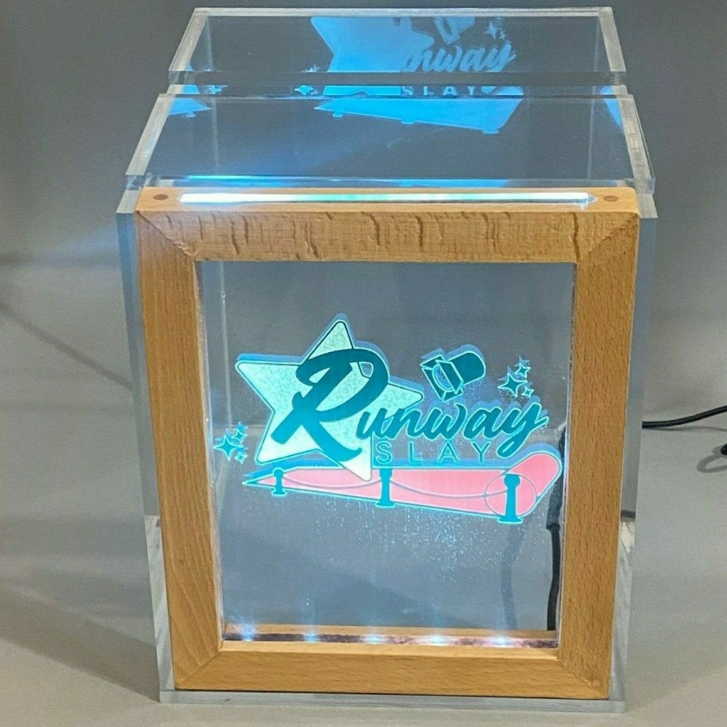 Tip or Donation Jar Personalized Free Engraving LED 16 Colors Changing 7"W x 8.5"H Container with Custom Logo