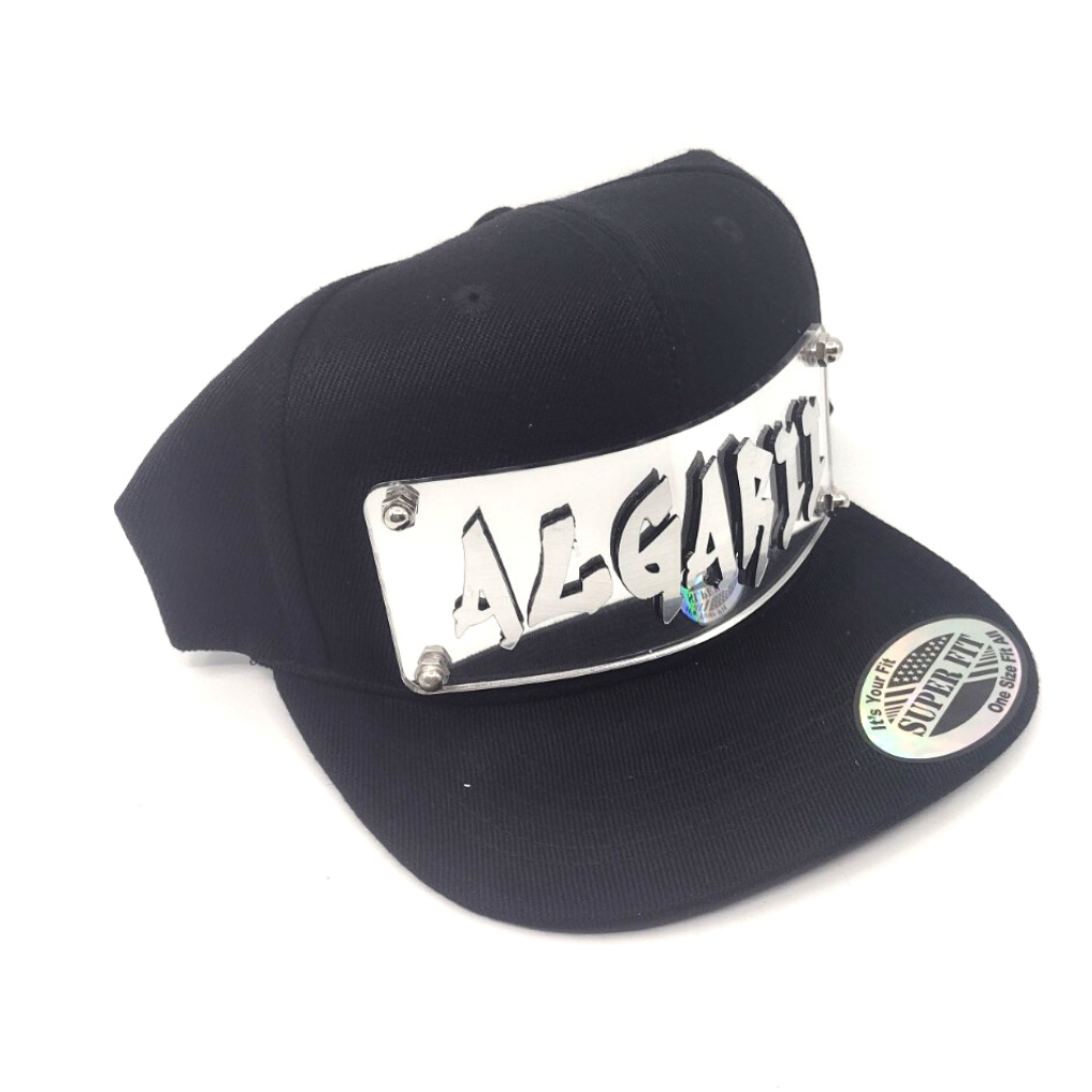 Black Custom Snapback Hat, Laser Cut Letters, Made to Order, Exclusive Creation