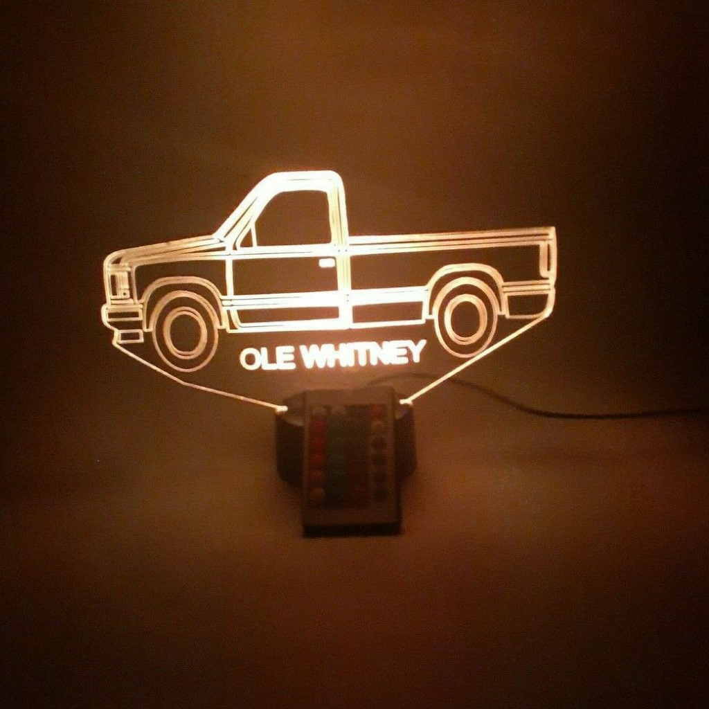 Pickup Truck LED Tabletop Night Light Lamp, 16 Color options with Remote
