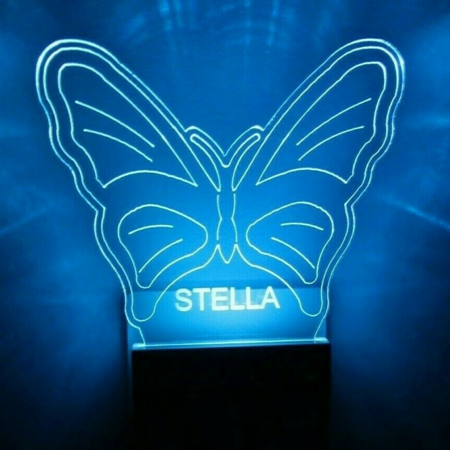 Butterfly Night Light Multi Color Personalized LED Wall Plug-in, Cool-Touch Smart Dusk to Dawn Sensor, Bedroom Hallway Bathroom