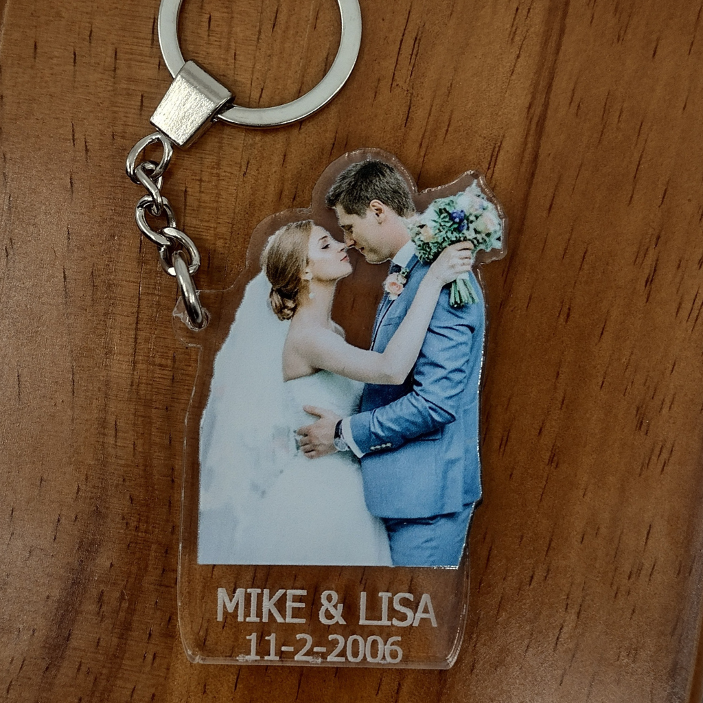 Custom Wedding Photo UV Printed Key Chain