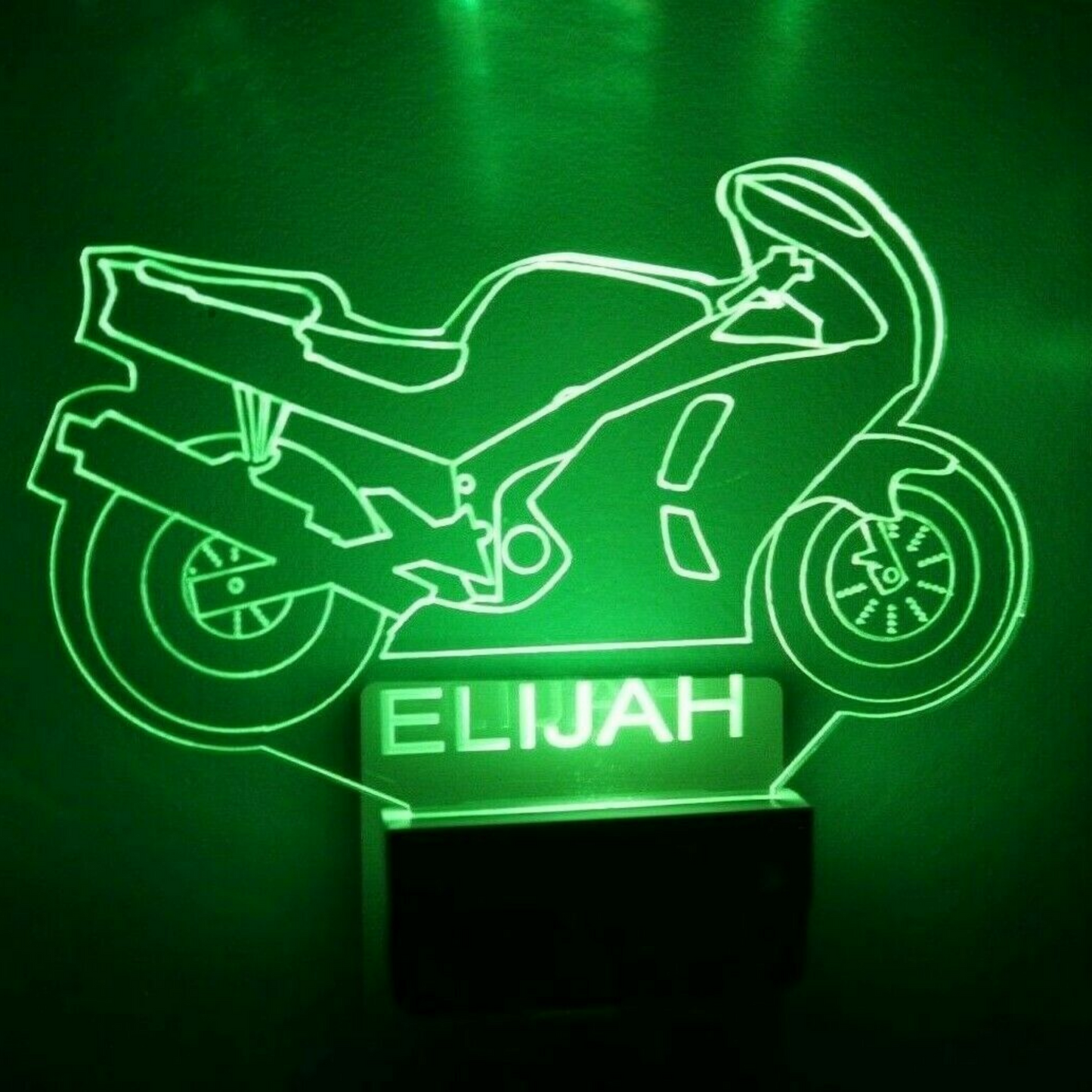 Motorcycle Night Light Multi Color Personalized LED Wall Plug-in, Cool-Touch Smart Dusk to Dawn Sensor Children's Bedroom Hallway Super Cool